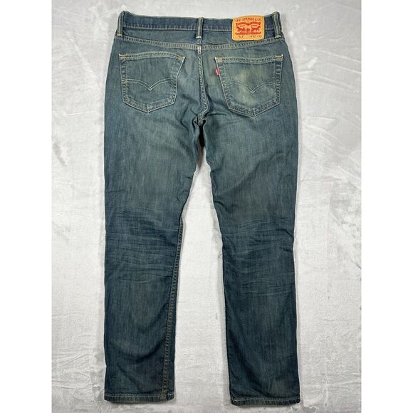Levis Strauss 511 Men's Slim Straight Blue Distressed Jeans (32x30) - Picture 4 of 10
